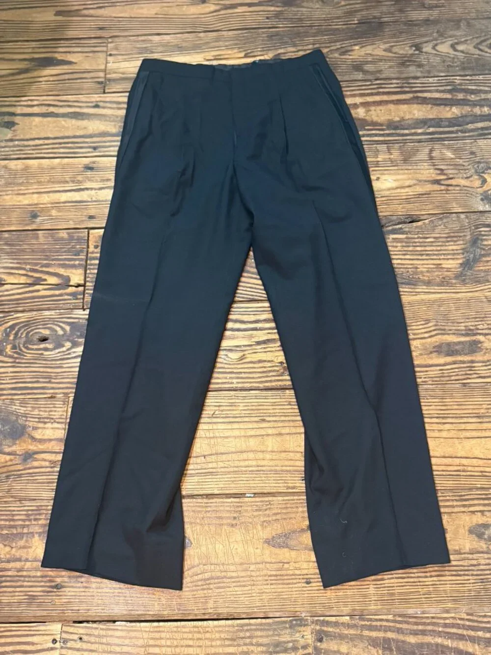 Joseph Abboud Tuxedo Full Suit Size 41 Tall Pants 34x32 Black Bespoke Bowtie Set